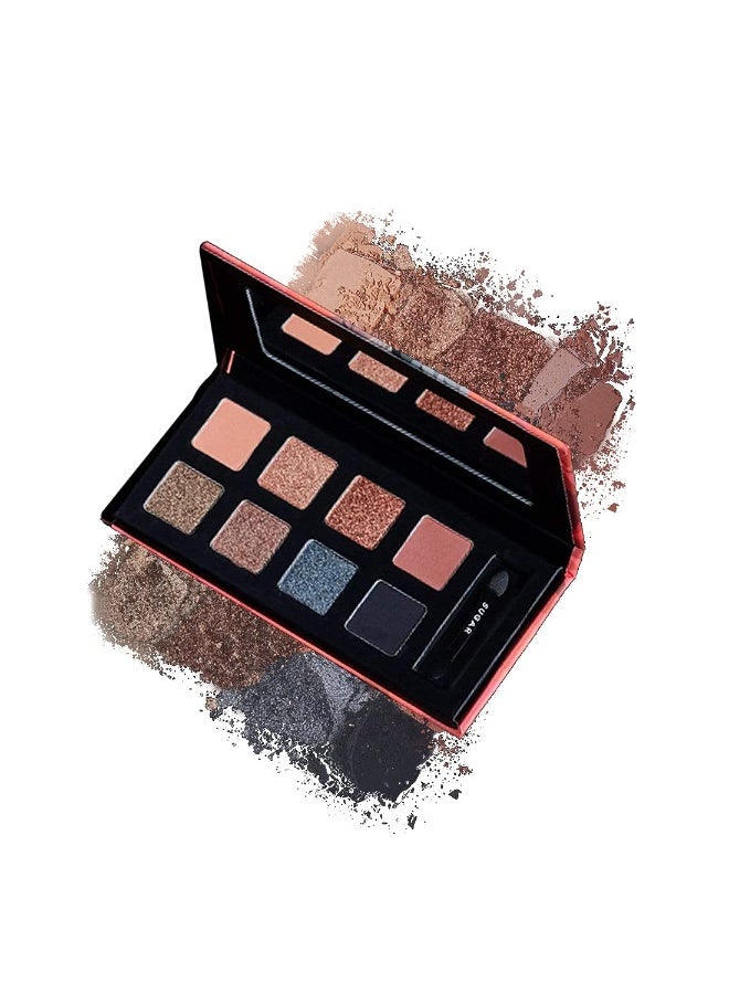 SUGAR Cosmetics Blend The Rules Eyeshadow Palette | Long Lasting, Smudge Proof & Shimmery Finish | 10.4 Gm - 02 Warrior (8 Smokey Shades) - Image 1
